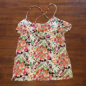 dELiA*s cross back spaghetti strap flowy tank